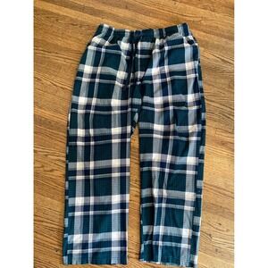 Open Trails Mens XL Plaid Pajama Pants Blue Green White Sleepwear Loungewear